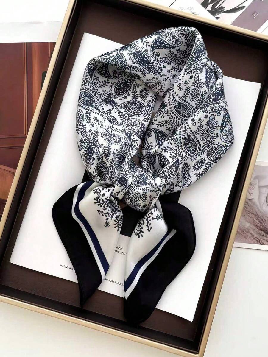 アクセサリー レディース スカーフ 70*70cm スクエアスカーフ レディース サテン バンダナ プリント バッグスカーフ ヘア拍卖