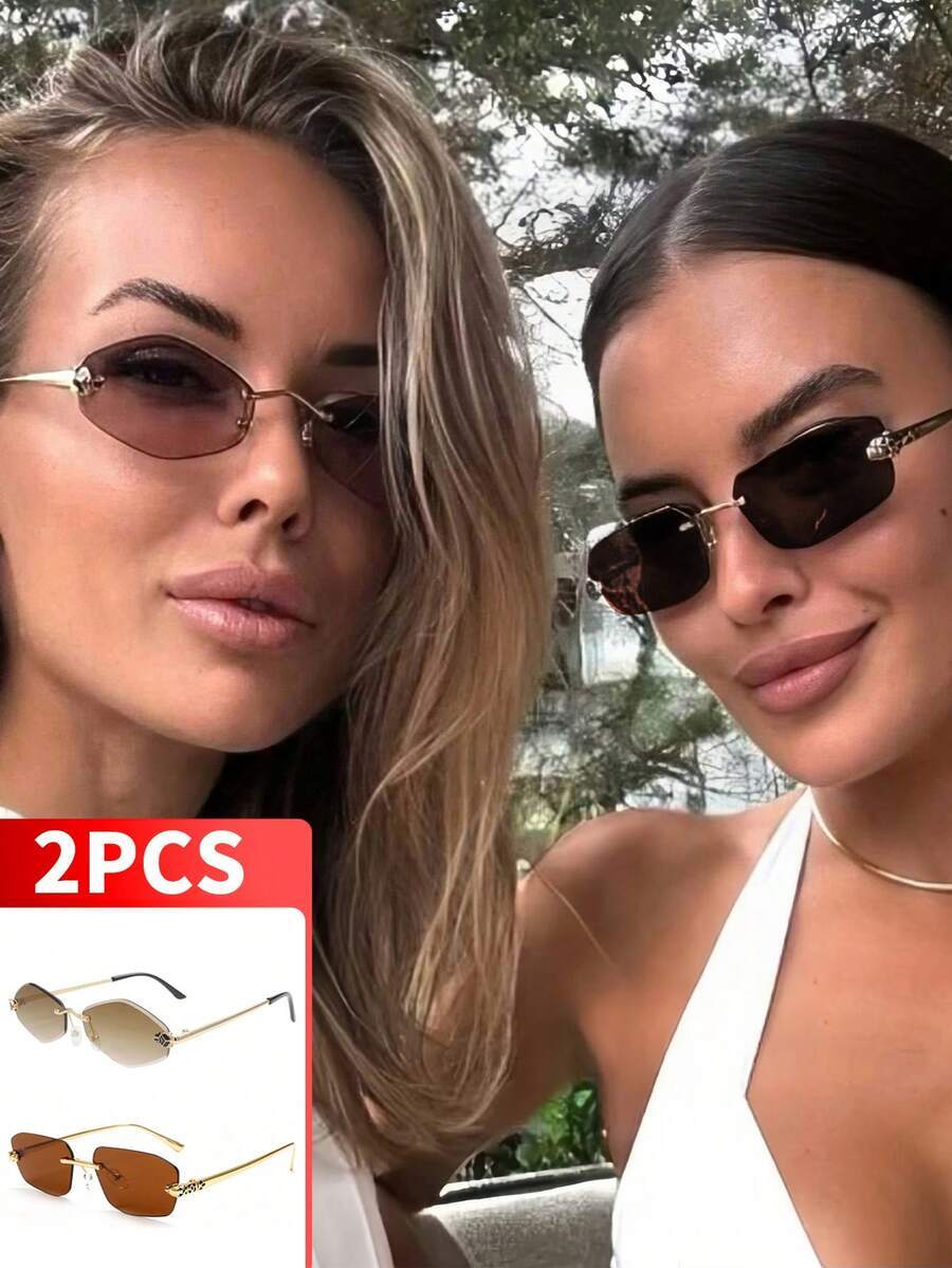 アクセサリー レディース アイアクセサリー 2個 ポリゴナル小型フレーム 多用途 パーソナライズ レディース眼鏡 ファッショングラ拍卖