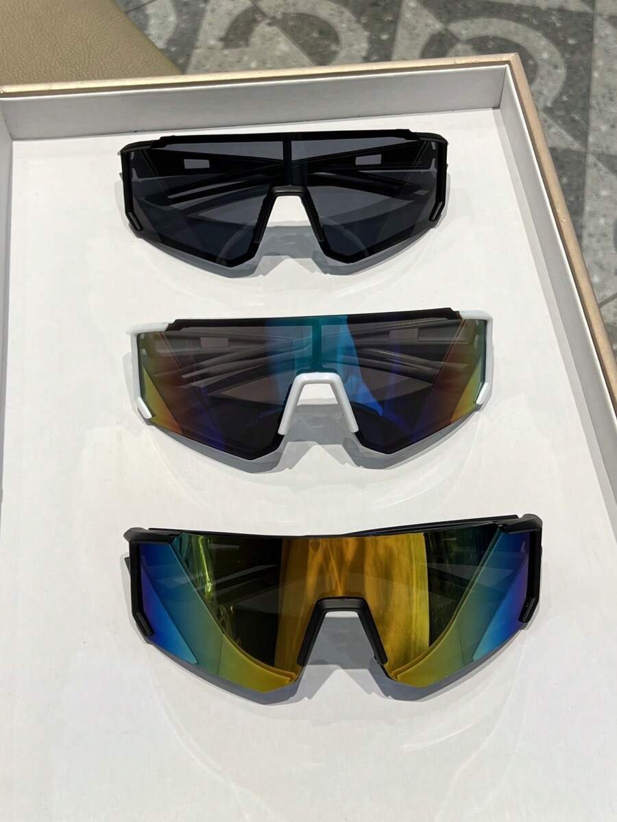 アクセサリー メンズ アイアクセサリー 1個/3個/5個 メンズ大きめフレームスポーツグラデーションレンズ ファッショナブルサイク拍卖