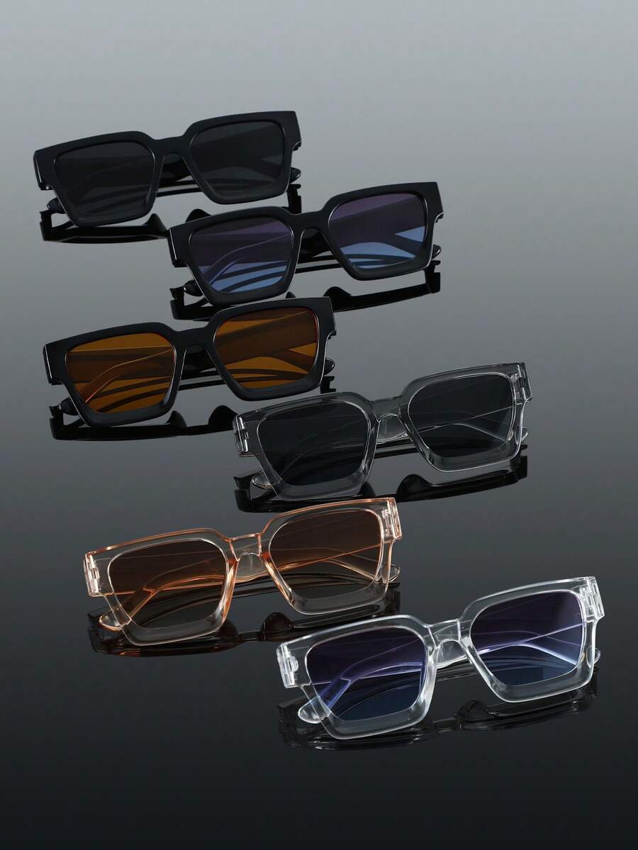 アクセサリー メンズ アイアクセサリー 6個 プラスチック製 マルチカラー幾何学フルフレーム アクセサリー モダンシンプルスタイル拍卖