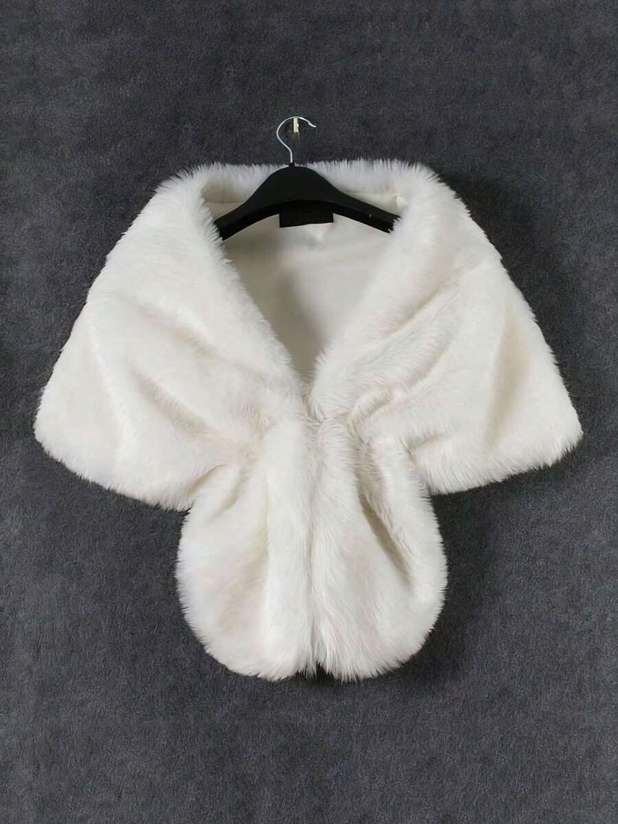 アクセサリー レディース スカーフ 1個 女性用エレガントな花嫁ウェディング フェイクファー ロングラップショール カバーアップ拍卖