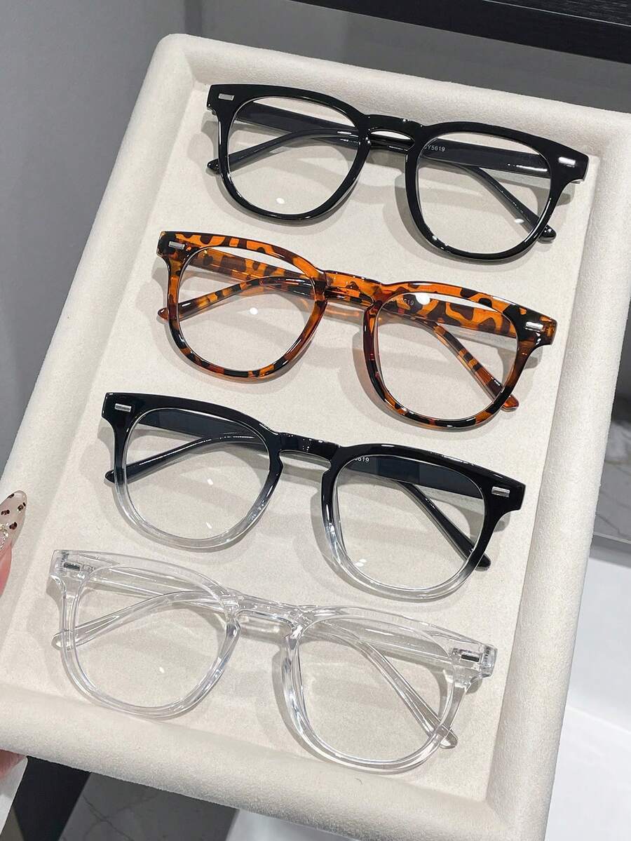 アクセサリー レディース アイアクセサリー セット クラシックフレーム ユニセックスカジュアルメガネセット 4個入り、デイリーオフ拍卖