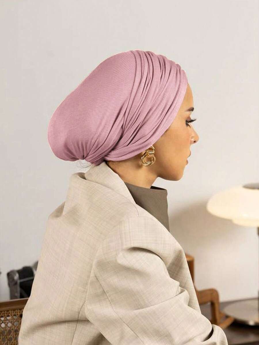 アクセサリー レディース スカーフ 1個 レディース定番無地ヒジャブ、3通りの着用方法、多用途&実用的なエラスティック ヘッドスカ拍卖