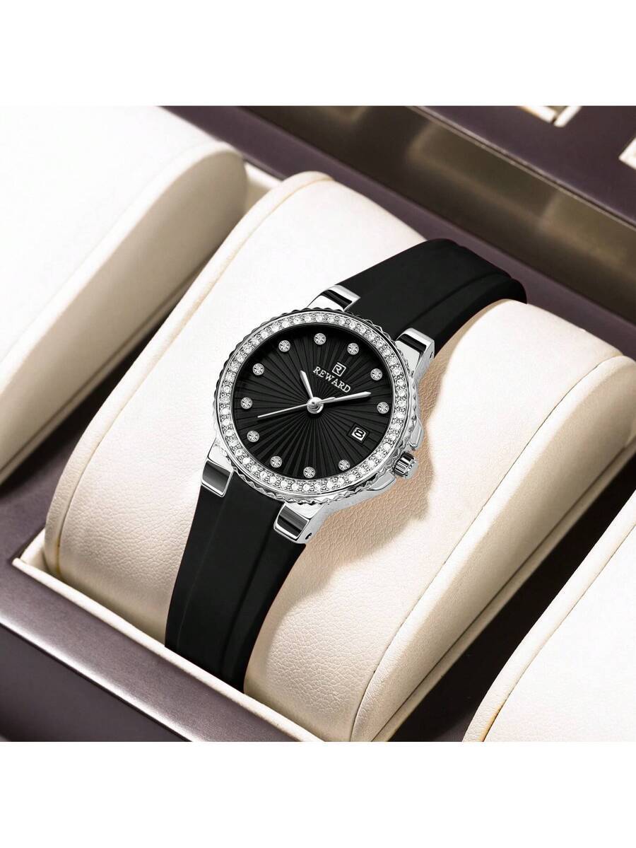 腕時計 レディース クォーツ 高級ファッション レディース クォーツ 腕時計 シリコン ブレスレット 防水 ボックス付き 優雅で汎拍卖