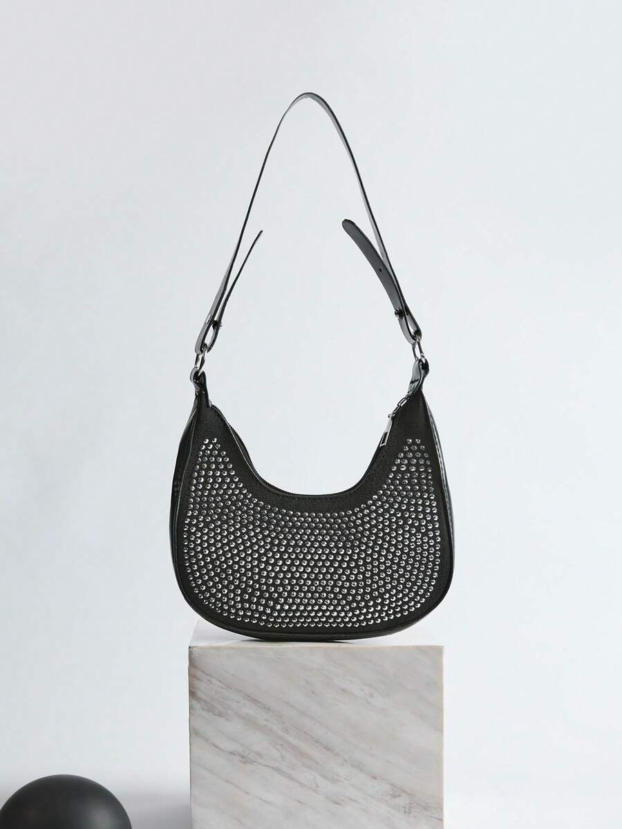 バッグ レディース ショルダーバッグ クリスタル付き ワンショルダー アンダーアームバッグ ハロウィン ウィンター拍卖