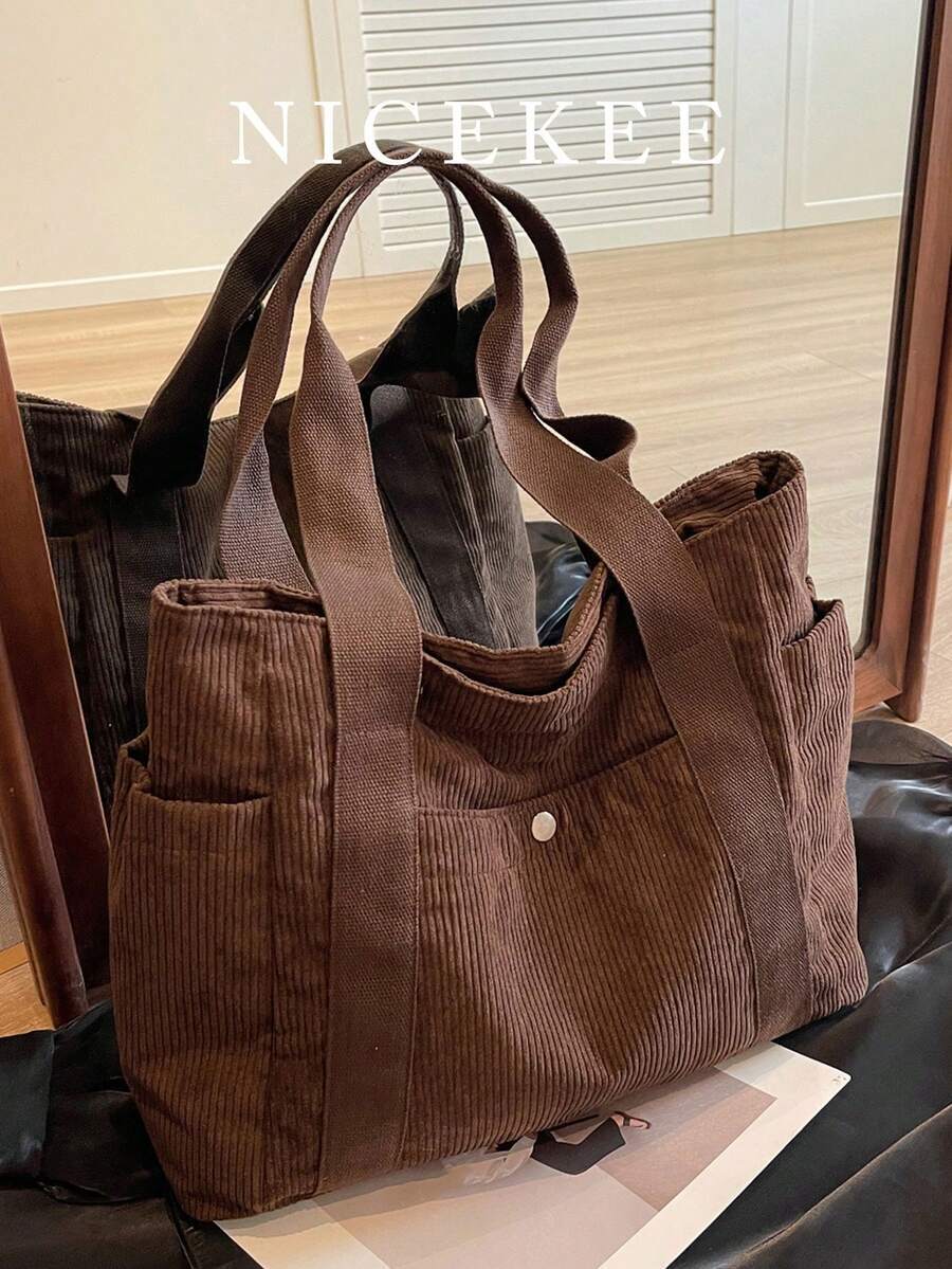 バッグ レディース トートバッグ 新作ファッション クラシックカレッジスタイル カジュアル マルチポケット 大容量 ダブルハンドル拍卖