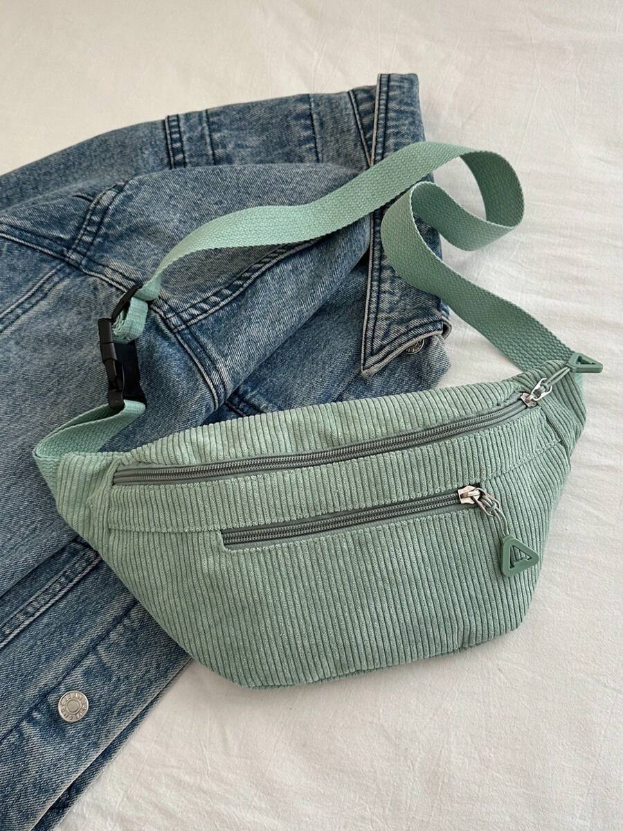 バッグ レディース ウエストバッグ コーデュロイ チェストバッグ ウエストバッグ レトロでシンプルな韓国スタイル シンプルなレジャ拍卖