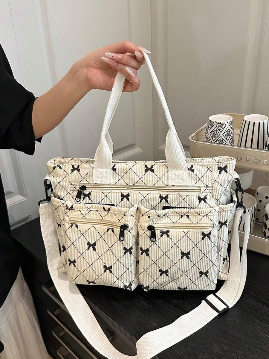 バッグ レディース トートバッグ ファッショナブルなミニマリストデザイン 大容量 多ポケット ショルダートートバッグ、学校、仕事、拍卖