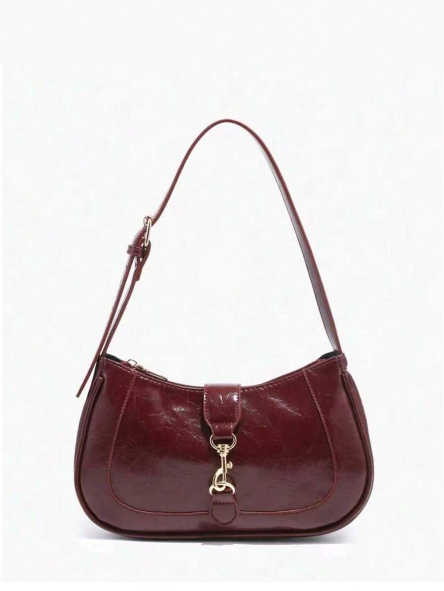 バッグ レディース ショルダーバッグ 高級多機能ショルダーバッグ、PU素材製、バックルとジッパー開閉式、女性の通勤やアームバッグに拍卖