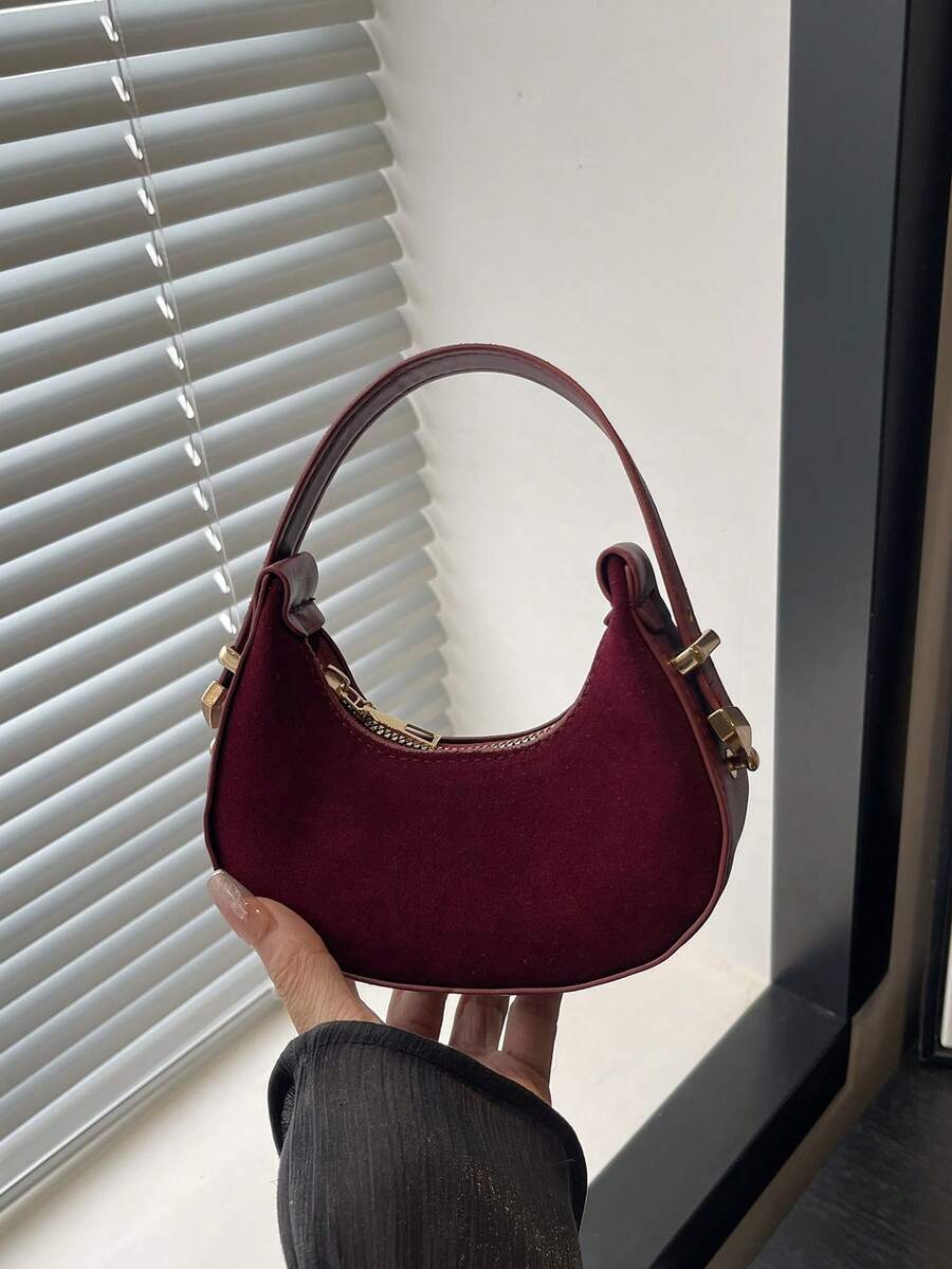 バッグ レディース ハンドバッグ ミニかわいい無地ホワイト レディースハンドバッグ、ファッショナブルな三日月型 多用途バッグ、高品拍卖