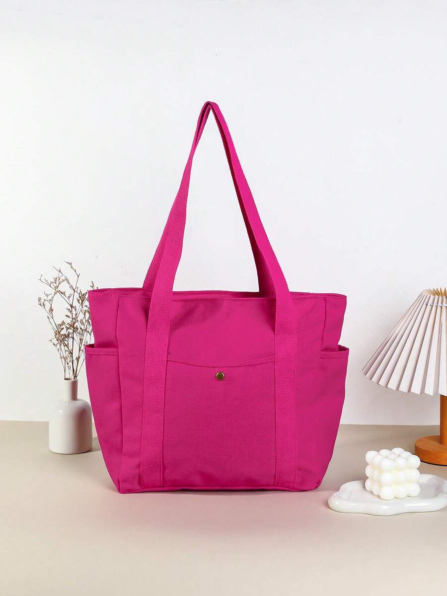 バッグ レディース トートバッグ スタイリッシュな大容量キャンバストートバッグ、ジッパー開閉、丈夫な肩紐、仕事、通勤、大学、本の持拍卖