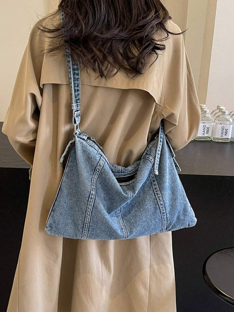 バッグ レディース ショルダーバッグ 1個 ファッション ストライプパッチワーク ウォッシュド キャンバス クロスボディバッグ 女拍卖