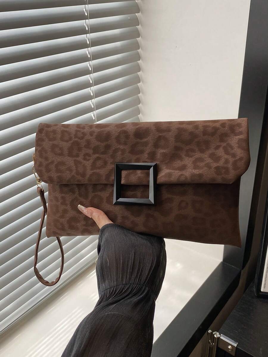 バッグ レディース クラッチバッグ レディース クラッチバッグ、ファッショナブルなヒョウ柄 スクエアバッグ、フラップカバー ハンド拍卖