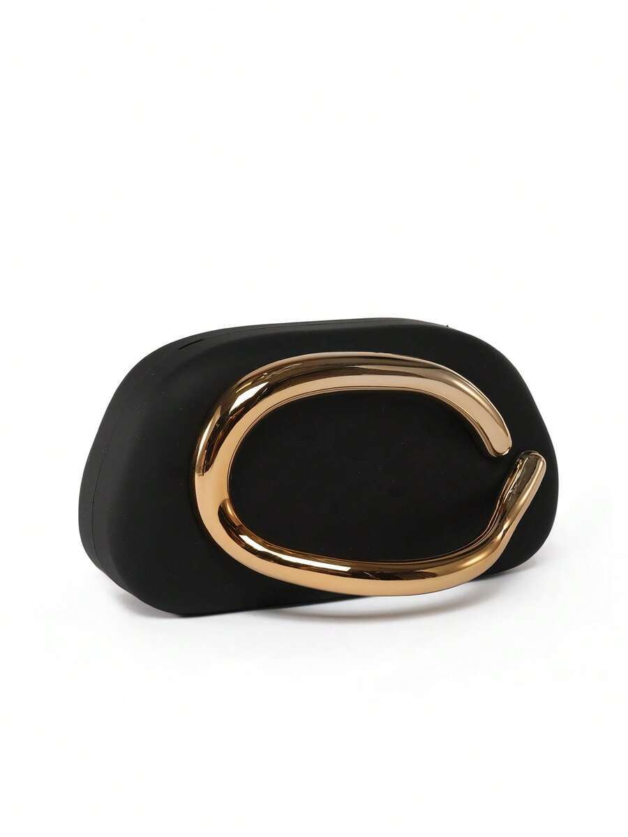 バッグ レディース ドレスバッグ ファッショナブルな シンプルな金属バックル装飾クラッチバッグ、ビンテージな フォーマルパーティー拍卖