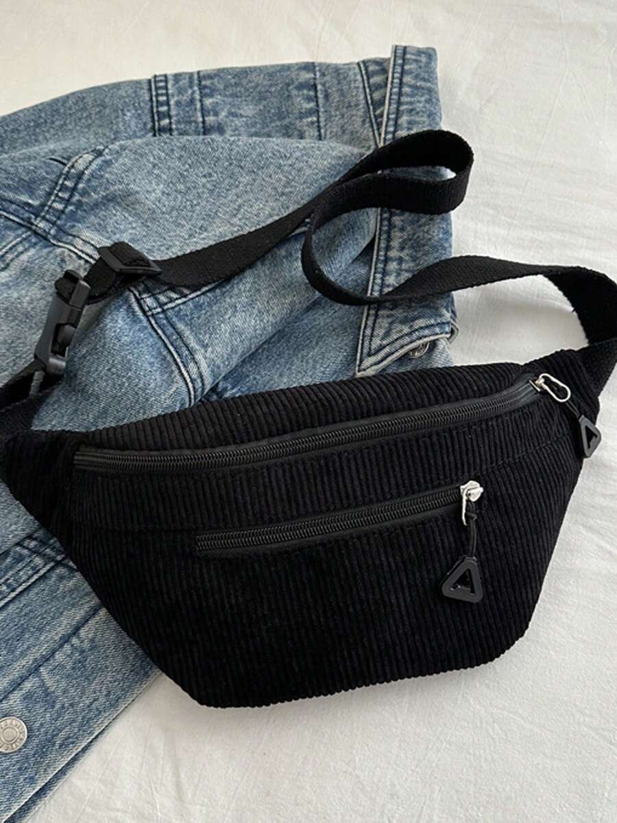 バッグ レディース ウエストバッグ ファッショナブルな無地ジッパーサイドポケットカジュアルチェストバッグ、ショッピング、財布、ショ拍卖