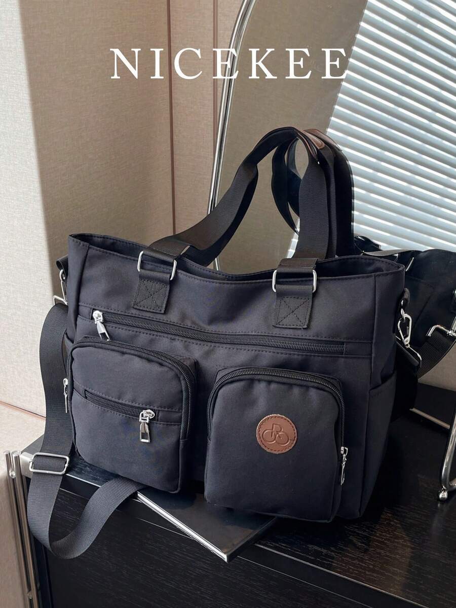 バッグ レディース トートバッグ 新しいレトロスタイル大容量トートバッグ、無地カラー、ファッショナブルで多用途、女性のショルダーバ拍卖