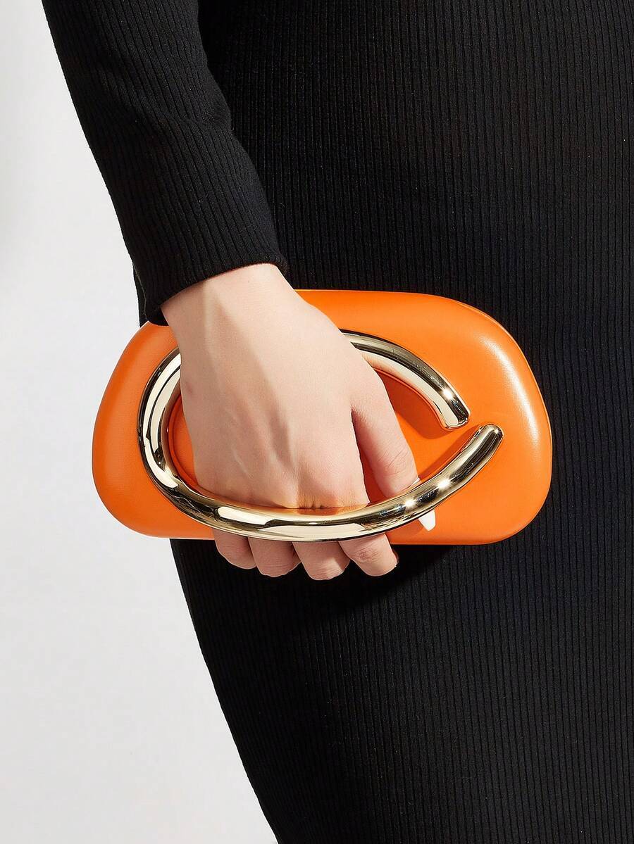 バッグ レディース クラッチバッグ 上品で洗練されたバーガンディーのパールエッセンスPUハンドバッグ、ゴールドのハードウェアデコレ拍卖