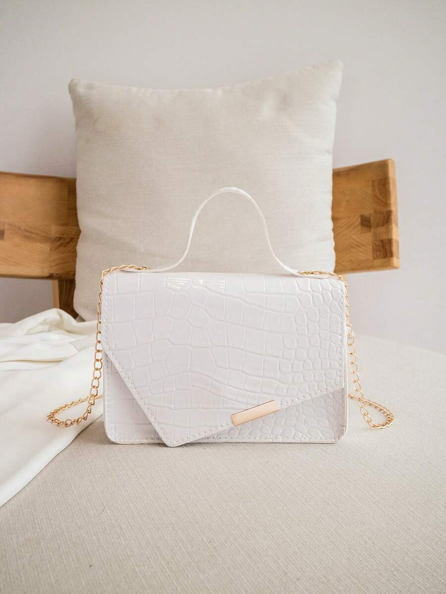 バッグ レディース ハンドバッグ ミニ ファッション レディース フラップチェーンショルダーバッグ、クロスボディサッチェル、クロコ拍卖