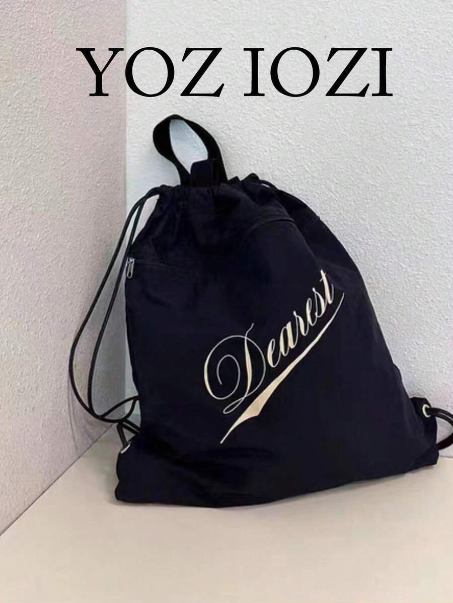 バッグ レディース バックパック 韓国のニッチデザイン ナイロン製巾着リュック、大容量、多用途、ファッショナブル、大学生・拍卖