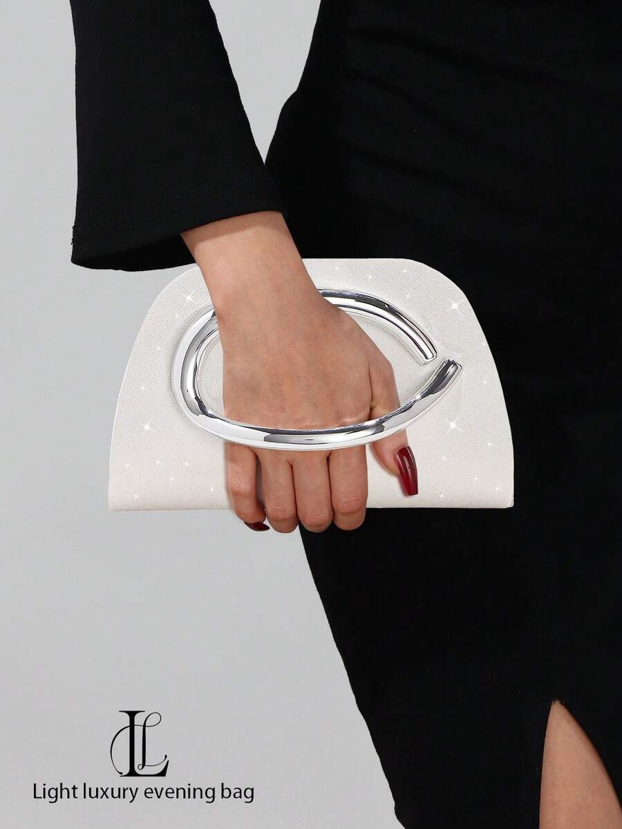 バッグ レディース ドレスバッグ 1個 レディースファッショナブルなレトロメタリックハンドルクラッチバッグ、高級きらびやかなスパン拍卖