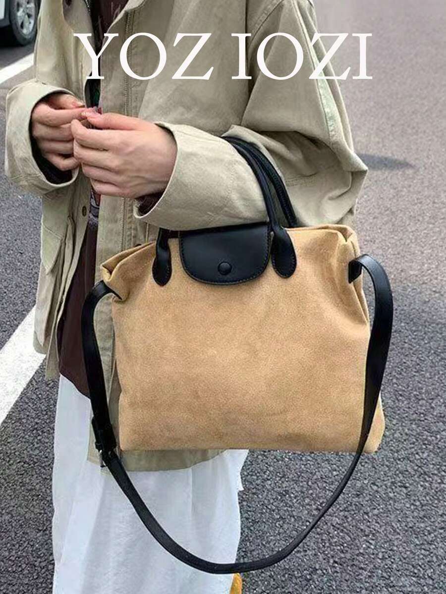 バッグ レディース トートバッグ 韓国風 トートバッグ レディース、大容量、ファッショナブルなスエード調、ショルダー、ハンドバッグ拍卖