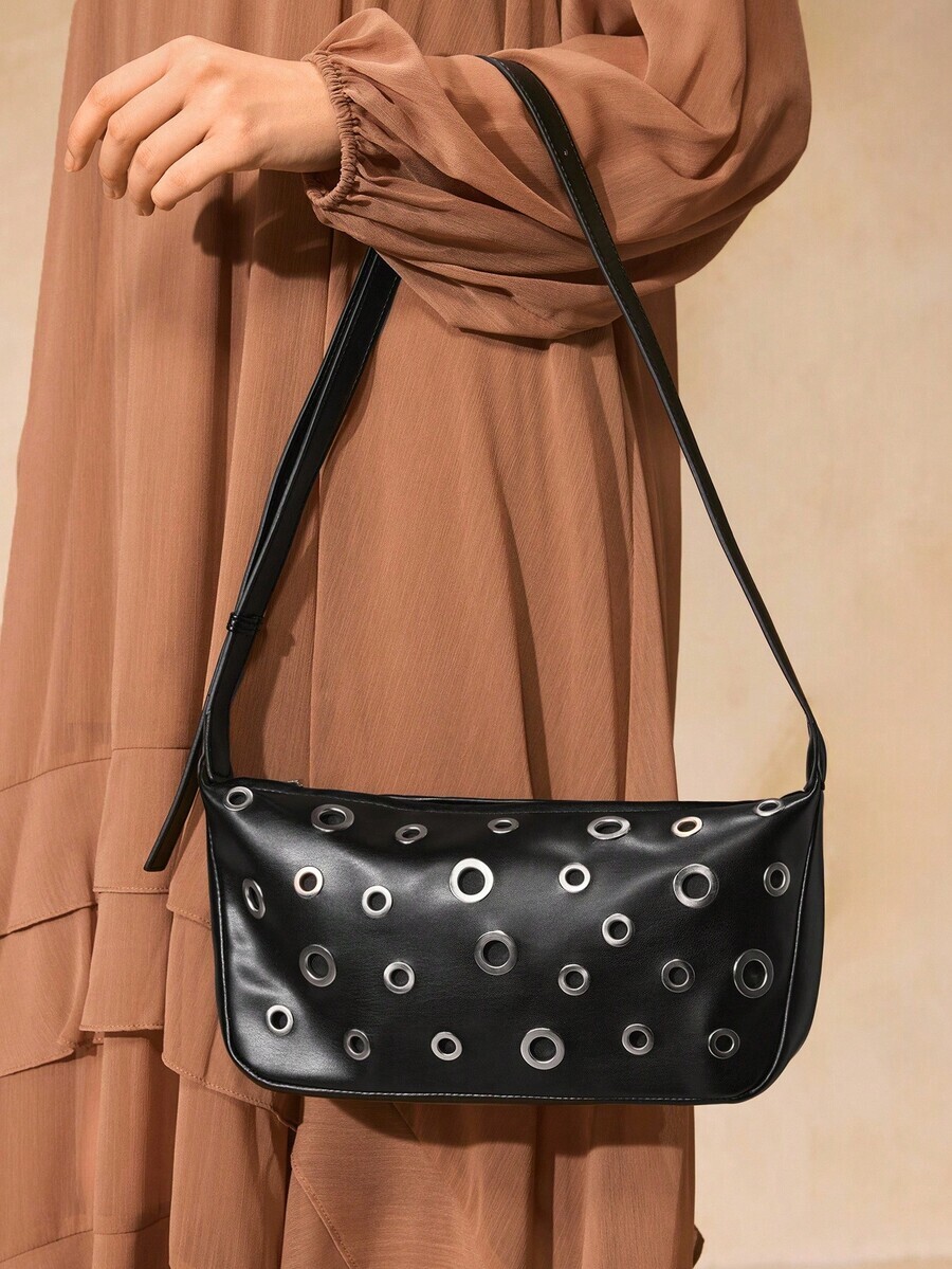 バッグ レディース ショルダーバッグ レディースファッションカジュアルメタルメッシュ調整可能ショルダーバッグ拍卖