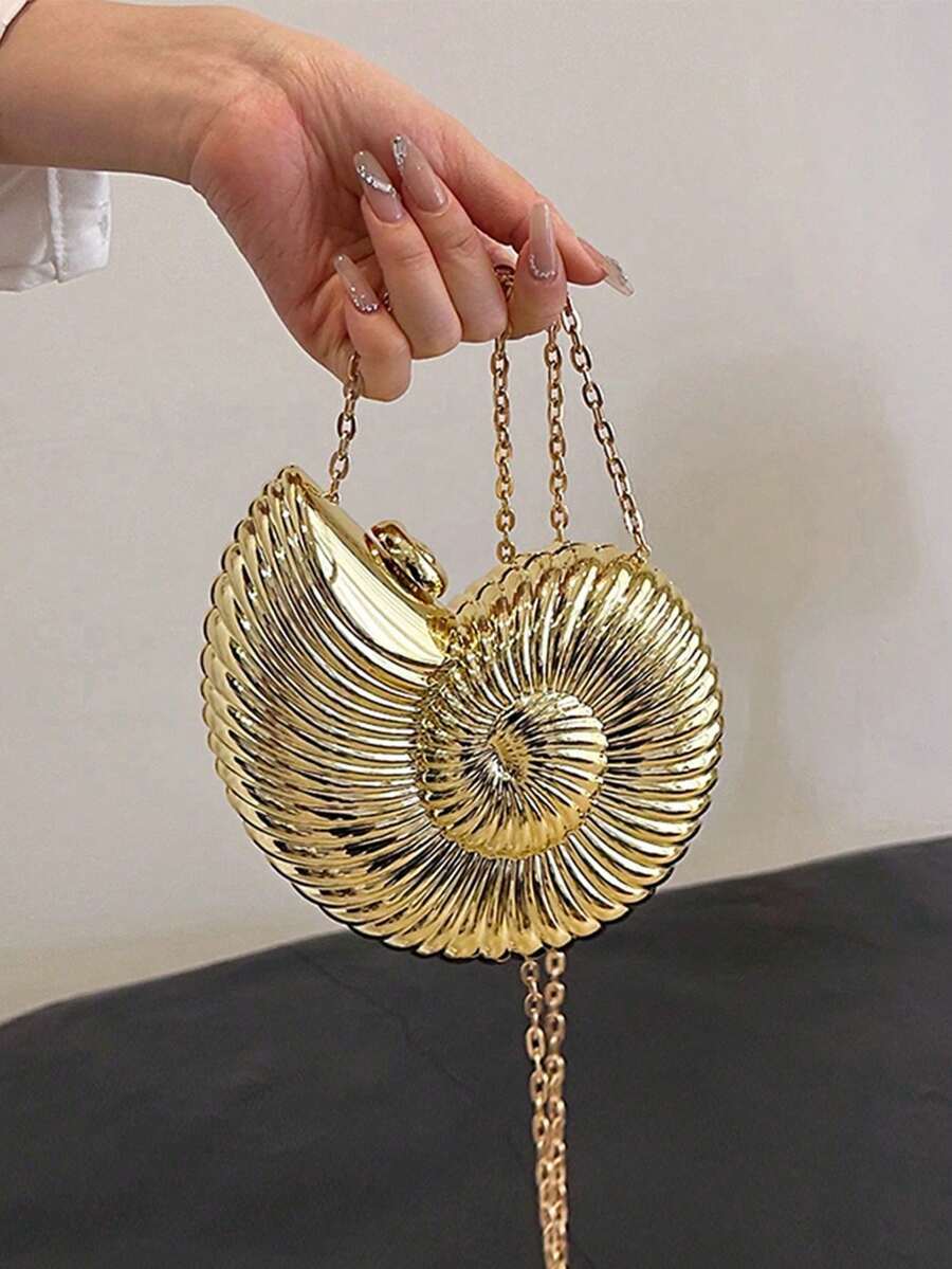 バッグ レディース ドレスバッグ 巻き貝デザイン クリエイティブ アクリルチェーンバッグ、レディースバッグ、パーソナライズされたカ拍卖