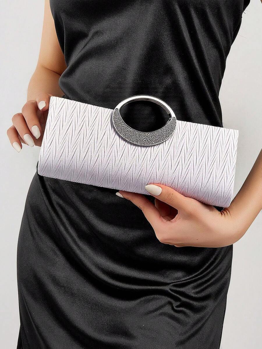 バッグ レディース ドレスバッグ シルバーカラー レディース イブニングバッグ オープンショルダー チェーンメッセンジャーバッグ拍卖