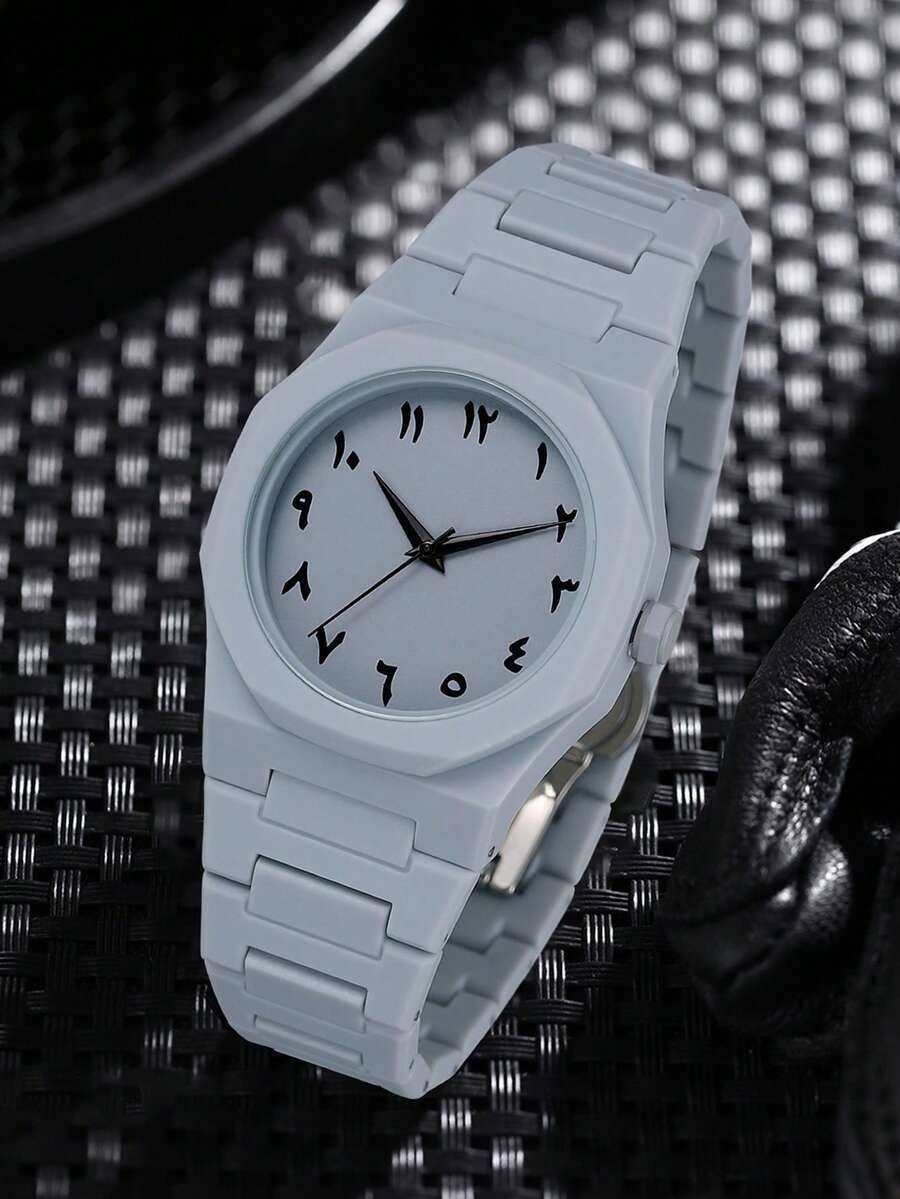 腕時計 メンズ クォーツ 1個 メンズ グレー ストラップ ファッショナブルカジュアル パーソナライズ グラフィティ要素 シンプル拍卖