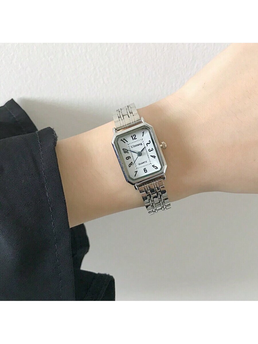 腕時計 レディース クォーツ 1個 女性用クリエイティブなローマ数字小ダイヤル スクエア メタルチェーン クォーツ スチールバンド拍卖