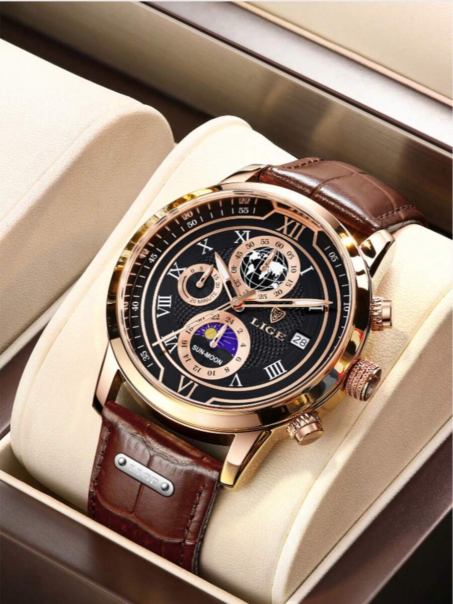 腕時計 メンズ クォーツ LG8953 メンズクォーツ腕時計、ファッション 多用途 ビジネスカジュアル ヴィンテージ拍卖