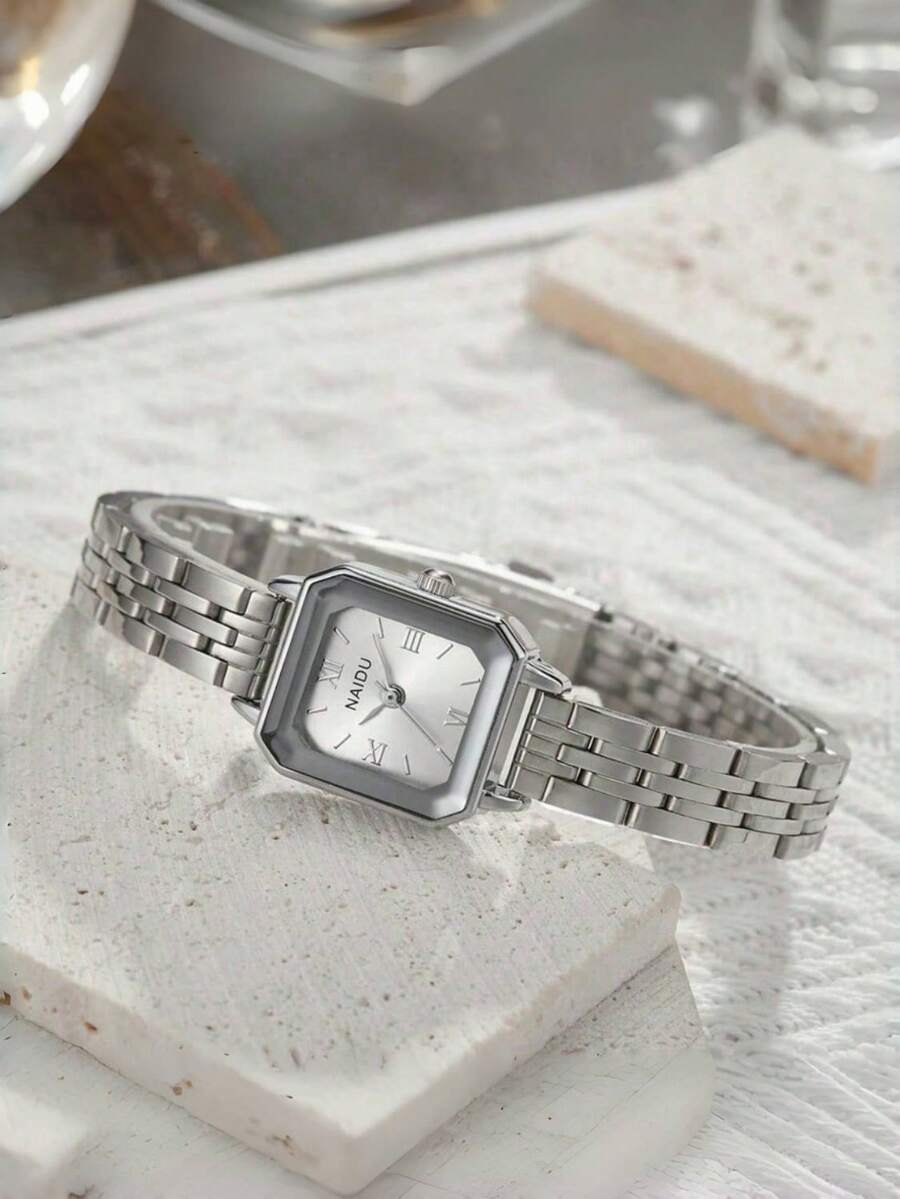 腕時計 レディース クォーツ 1個 レディースファッション ミニマリスト エレガントカジュアル スクエア 小さな文字盤 クォーツ拍卖