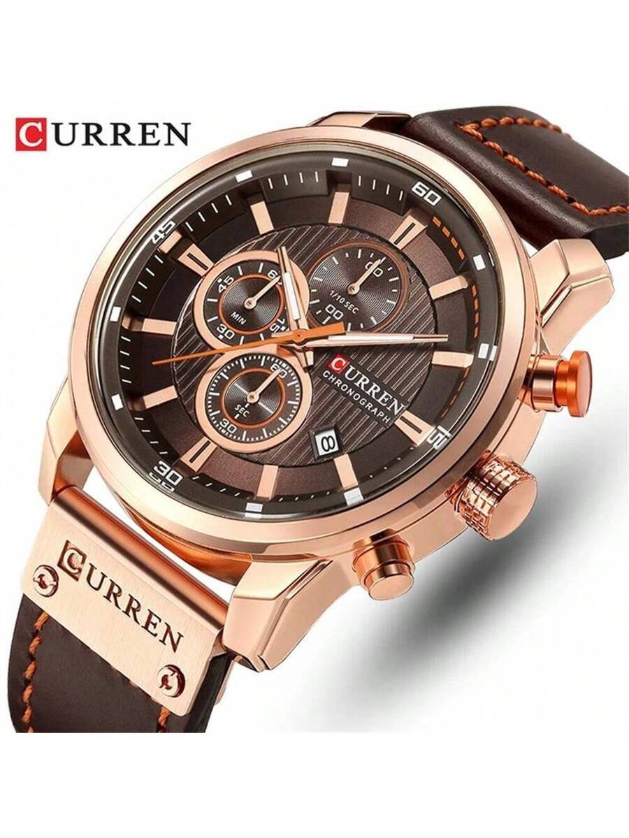 腕時計 メンズ クォーツ クーレン ファッション メンズ腕時計 クロノグラフ 自動日付 上位ブランド ラグジュアリー 防水 オリジ拍卖