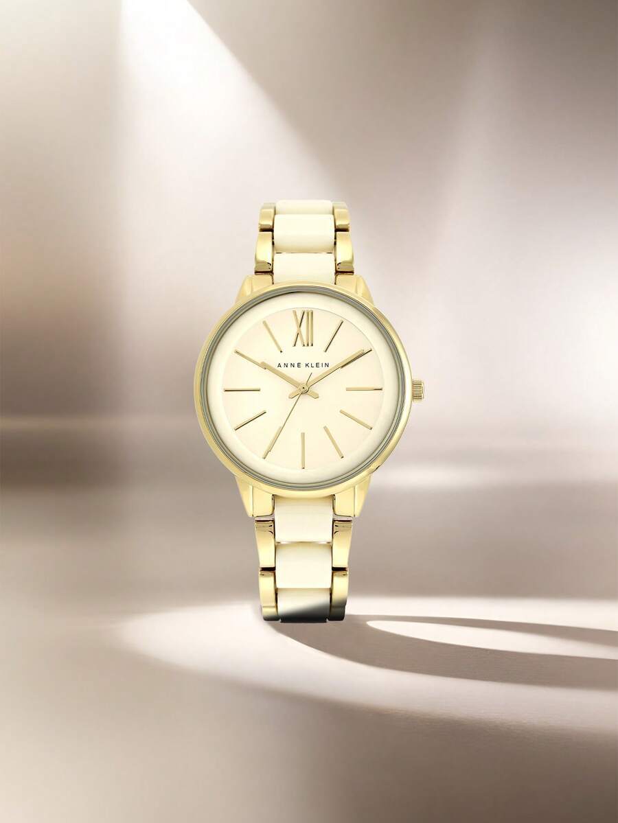 腕時計 レディース クォーツ レディースアイボリー樹脂ブレスレットウォッチ、シンプルなカジュアルスタイルのレディースクォーツウォッ拍卖