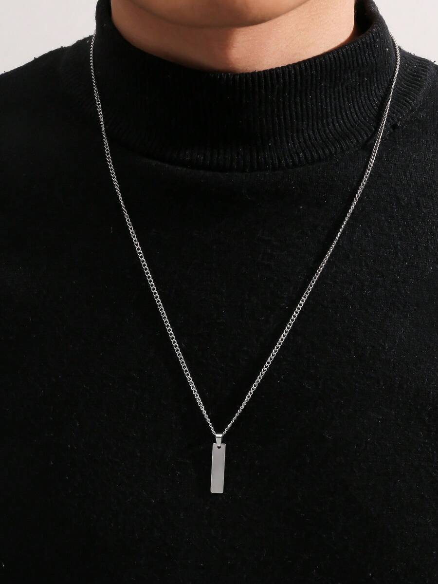 ジュエリー メンズ ネックレス セット 1個 メンズタグペンダントネックレス、デイリーウェアに適しています拍卖