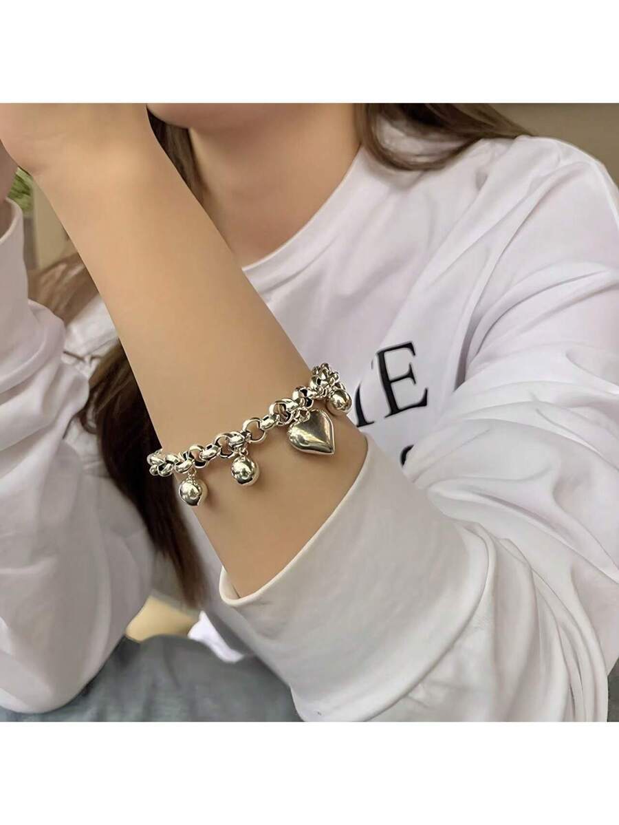 ジュエリー レディース ブレスレット チェーン 新作 スターリングシルバー ラブボールブレスレット レディース 高級ファッション拍卖