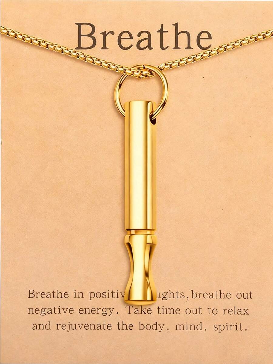 ジュエリー メンズ ネックレス ストレス解消 瞑想呼吸ネックレス ステンレススチール アンクサイエティ呼吸ネックレス メンズ拍卖