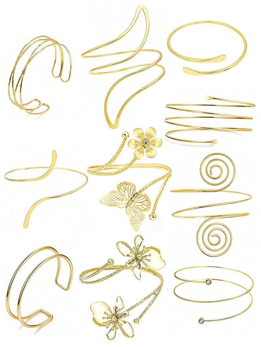 ジュエリー レディース ブレスレット バングル 10個入りミニマリストサマーバケーションスタイル調整可能な腕輪ブレスレットセット、拍卖