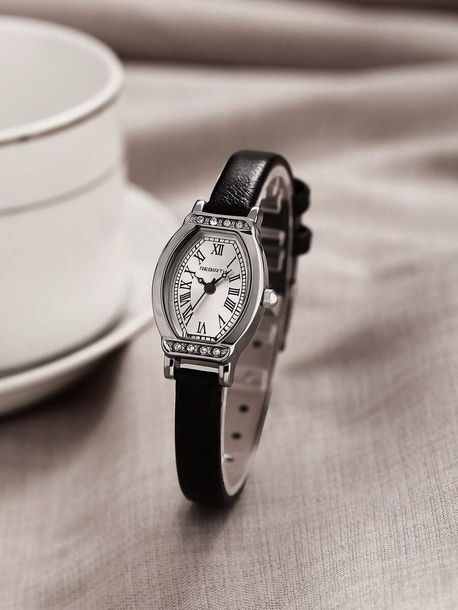 腕時計 レディース クォーツ 1個 レディース レトロカジュアル レザーベルト クォーツ 腕時計、日常的な装飾に適しています拍卖