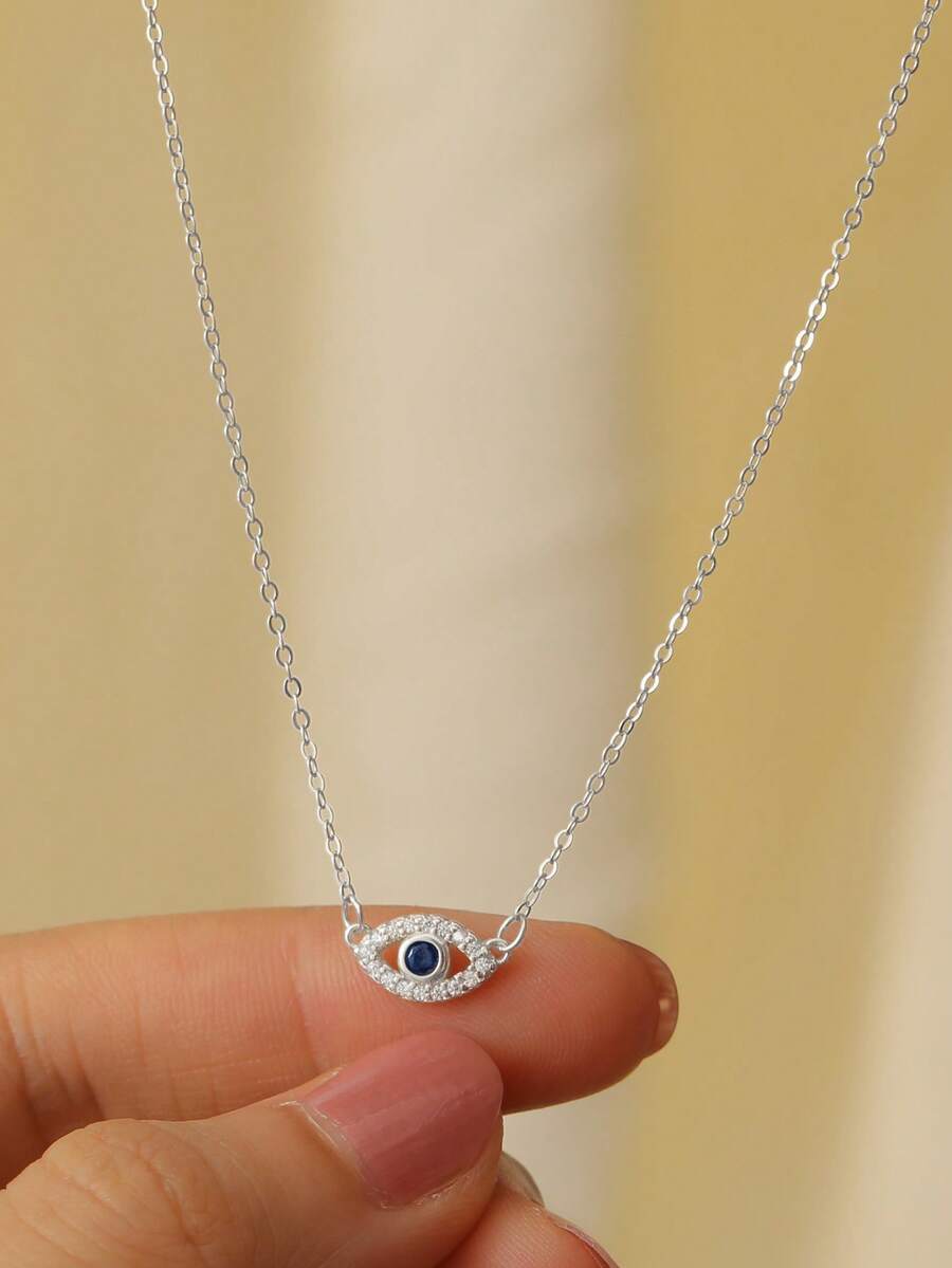 ジュエリー レディース ネックレス ペンダント 1個 ファッションミニマリスト S925スターリングシルバー悪魔の目ネックレス マ拍卖