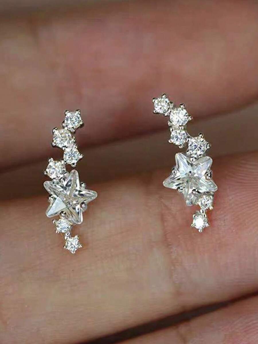 ジュエリー レディース イヤーアクセサリー 2個 エレガントでファッショナブルなS925スターリングシルバー天使の翼ジルコニア イ拍卖