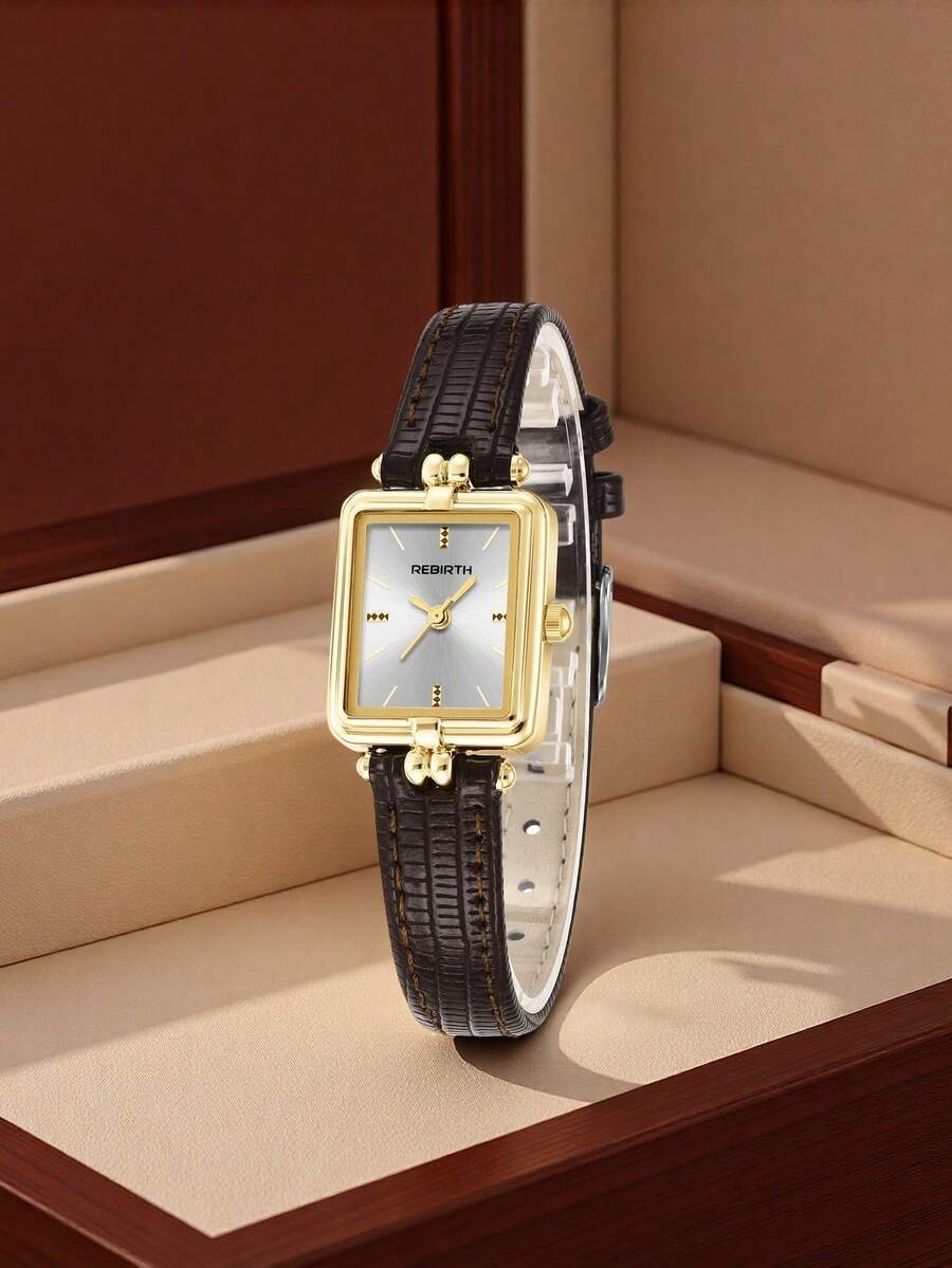 腕時計 レディース クォーツ 1個 レディース レトロ レザーバンド クォーツ 腕時計、カジュアルでエレガントな日常着用用拍卖