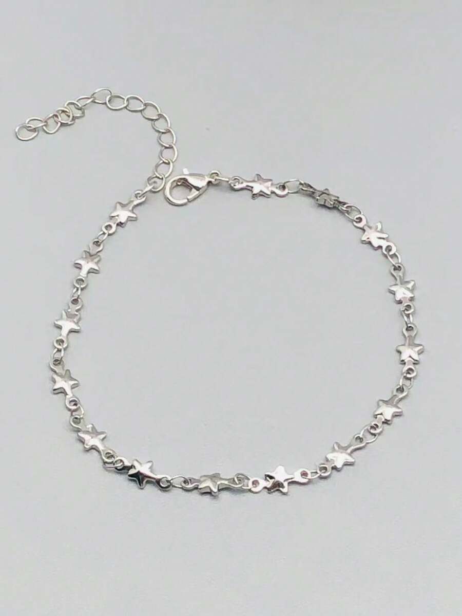 ジュエリー メンズ ブレスレット 1個 ステンレススチールブレスレット、男女兼用、シルバーペンタグラムデザイン、デイリーウェアやデ拍卖