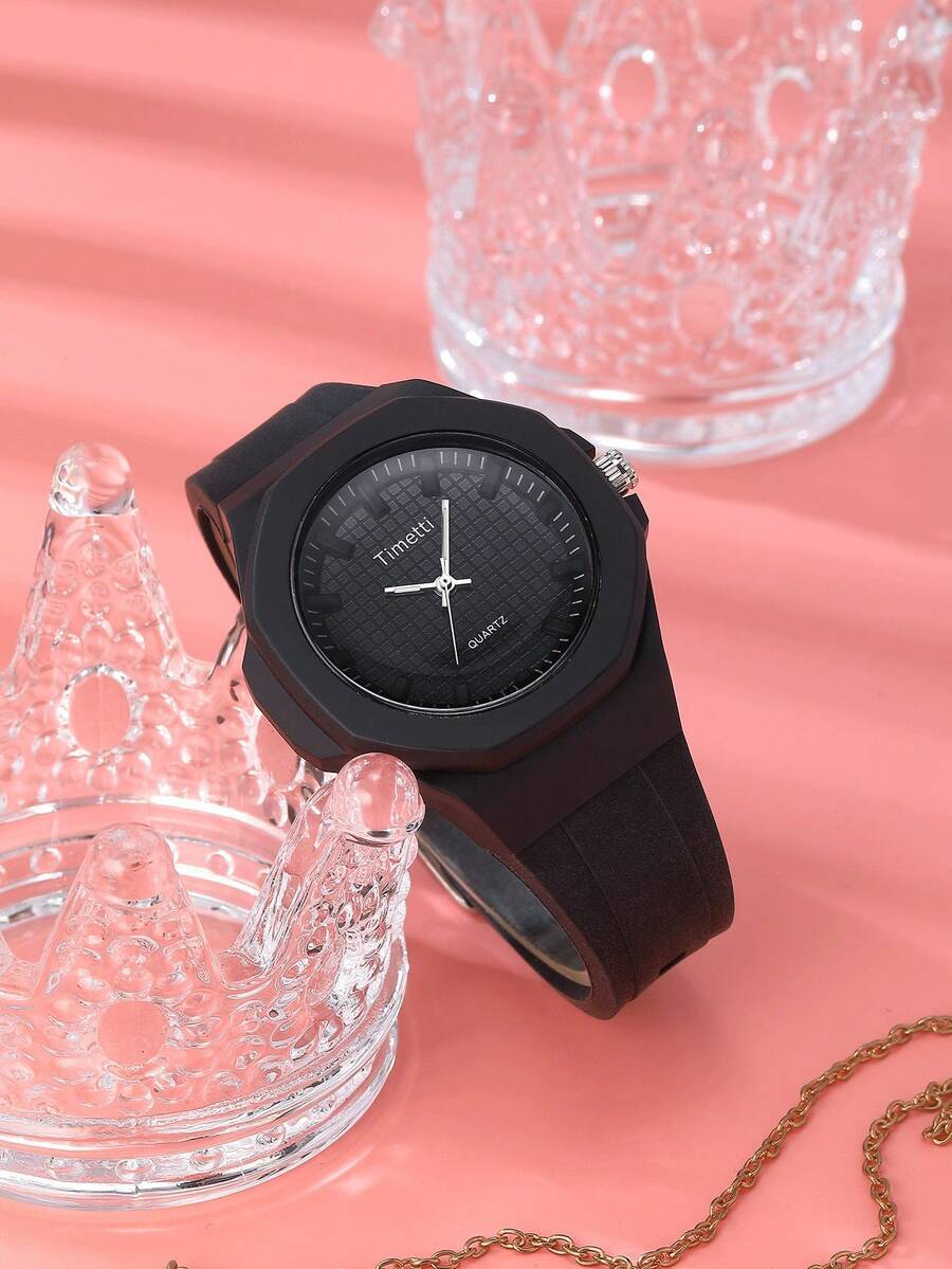 腕時計 メンズ クォーツ 1個 ユニセックス シリコンストラップ クォーツ腕時計、ミニマリストでカジュアル、デイリー使いに適してい拍卖