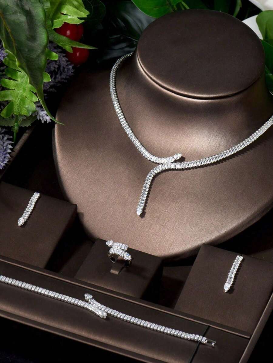 ジュエリー レディース セット 1セット ロマンチック キュービックジルコニア キューピッドの矢 装飾的なジュエリーセット、女性の拍卖