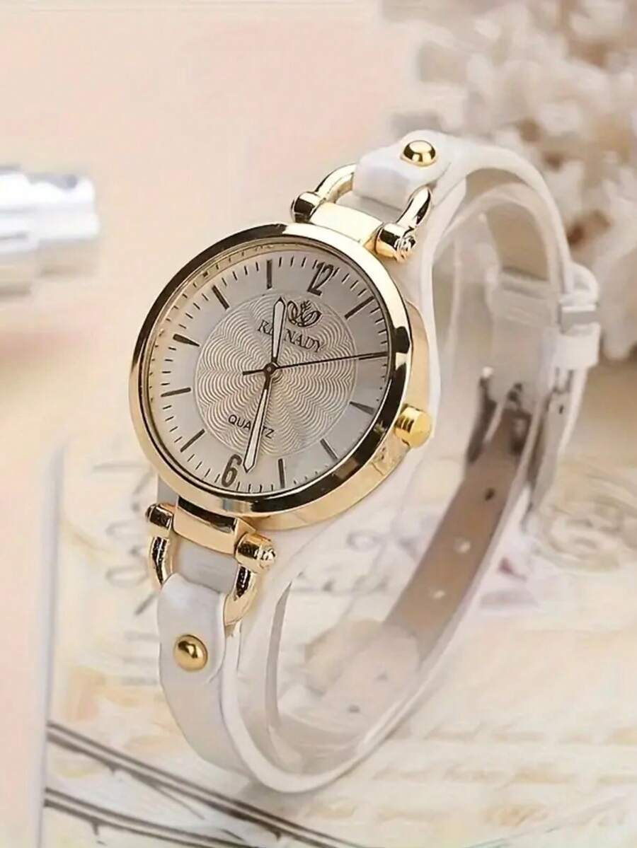 腕時計 レディース クォーツ 上品なクォーツレディース腕時計 - ボヘミアンシックなレザーストラップ、日本製ムーブメント、スタッズ拍卖