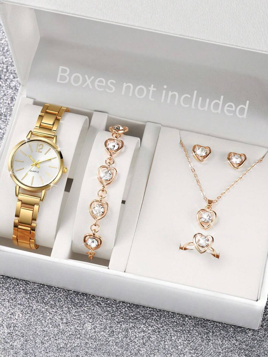 腕時計 レディース セット 女性への贈り物 腕時計セット 6個入り - エレガントなミニマリストデザイン 数字ダイヤル 小さな文字拍卖