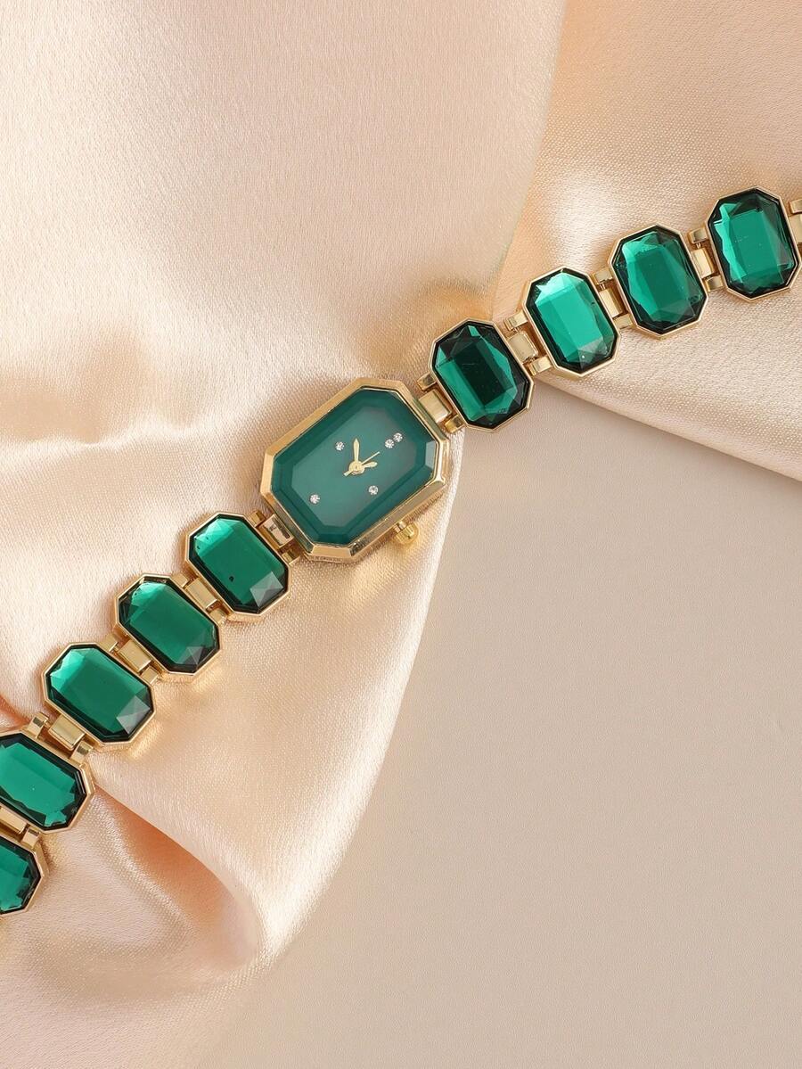 腕時計 レディース クォーツ グリーンキューブ レディース腕時計 - コンパクト&スリム、控えめな輝き | デイリーウェア、爽やか拍卖