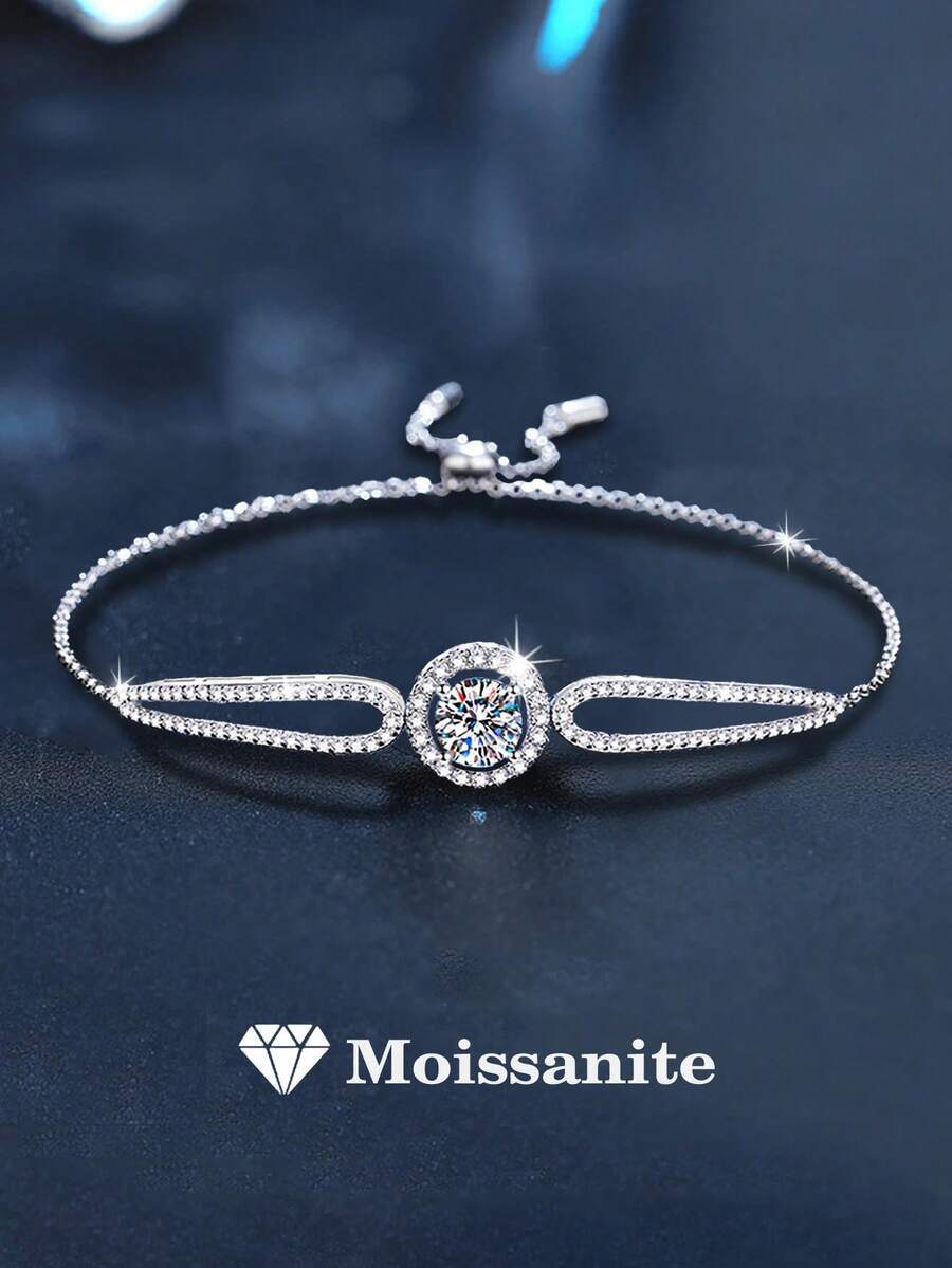 ジュエリー レディース ブレスレット チェーン 1個 高級 925スターリングシルバー 1カラット 6.5mm モアサナイト ブレ拍卖