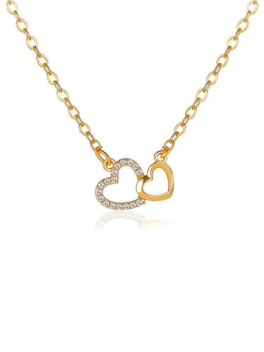 ジュエリー レディース ネックレス ペンダント ハート型 ミニマリスト鎖骨チェーンネックレス、彼女への贈り物拍卖